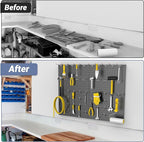 WALMANN 4-Pack 12"x16" Metal Pegboard Panels for Garage, Tool Organizer Pegboard for Pegboard Hooks - Compatible with 1/8" & 