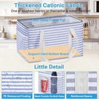 LHZK Standing Utility Tote Bag with Metal Wire Frame and the Sides Rinforced, Large Tote Bag with Handle, Reusable Grocery