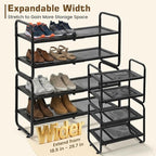 Expandable Shoe Rack - Shoe Stand Holder for Closet, Adjustable Shoe Shelf Storage, Stackable Long Shoe Stand Holder for Livi