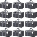 12 Pack Extra Heavy Duty Large Moving Bags with Strong Zipper & Comfortable Handles, Sturdy & Durable Clothes Storage Bags To