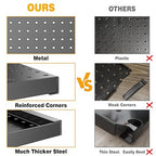 Pegboard Smith Metal Pegboard Panels 12" x 24", 3 Pack Black Wall Mounted Tool Organizer Boards, Heavy Duty Tool Storage Peg 