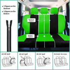 FH Group Car Seat Covers Rear Set Cloth - Universal Fit Automotive Seat Covers, Low Back Front Seat Covers, Solid Back Seat C