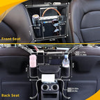 Black Car Handbag Holder Between Seats Suede Car Storage Bag Large Capacity 7 Compartment Purse Phone Ipad Automotive Consoles Organizer Safe Barrier of Pet Kids…