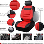 CAR PASS Leather 3D Foam Back Support Car Seat Covers Full Set Air Mesh Automotive Seat Covers, All Season Car Seat Cover Fit