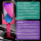 Cup Holder Phone Holder Mount for Car - Universal Adjustable Expander Cradle Hands-Free Driving - Compatible with All Smartphones Car Mount for iPhone Samsung Google Android Mobile Accessories Pink