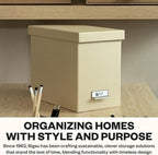 Bigso John Fiberboard Label Frame Desktop File Storage Box - Document Organizer for Important Paperwork - Durable Hanging Fil