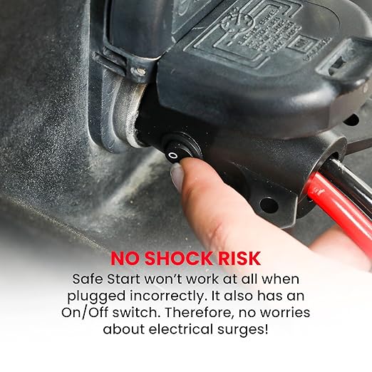 Safe Start Jumper Cable | Heavy Duty Jumper Cables for Trucks, SUV | Self Rescue Car Jump Starter | Quick Connect, Built-in Lights, Portable | Prioritizing Safety | 6 Gauge Wire, 12 Ft.