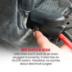 Safe Start Jumper Cable | Heavy Duty Jumper Cables for Trucks, SUV | Self Rescue Car Jump Starter | Quick Connect, Built-in Lights, Portable | Prioritizing Safety | 6 Gauge Wire, 12 Ft.