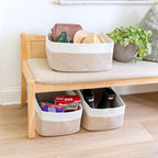NaturalCozy Storage Baskets 16.8”x13”x7.6” Cotton Rope Woven Baskets for Organizing 3-Pack | Toy Storage Bins | Basket for Sh