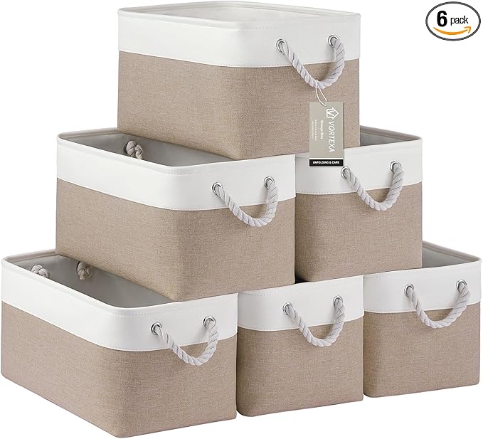 Large Storage Baskets- 15x11x10 inch Storage Bins for Shelves and Closet Organizing, Foldable Fabric Bin for Home Organizatio