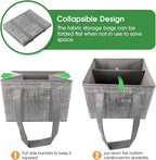 Fab totes Reusable Grocery Bags, Large Foldable Shopping Tote Bags with Reinforced Handles & Hard Bottom,8 Pack, Grey