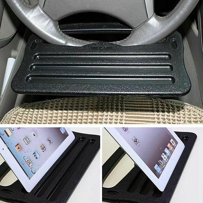 Auto Steering Wheel Tray, Car Steering Wheel Desk Portable Table Board for Laptop Tablet Holder Eating Table