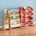 SpaceAid 3-in-1 Toy Storage Organizer with 4 Shelves and 12 Bins, Toy Organizers Storage 3-Tier Bookshelf, Kids Bin Shelf Box