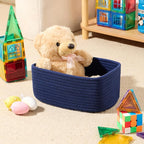 MiniArk Small Storage Baskets for Organizing | Closet Organizer Bins | Shelf Toy Basket | Woven Rope Baskets | Cube Decorativ