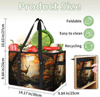 Reusable Grocery Bags Heavy Duty Shopping Bags Foldable Large Tote Bags with Long Handles & Hard Bottom