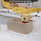 COMFY-HOMI 11.5"x7.5"x4.7" Storage Baskets for Organizing | Cotton Rope Woven Basket | Toy Storage Bin Box | Basket for Shelv