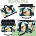 Reusable Grocery Bags Heavy Duty Shopping Bags Foldable Large Tote Bags with Long Handles & Hard Bottom