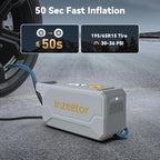 150 PSI Tire Inflator Portable Air Compressor, 12V DC Auto Shutoff Air Pump with Digital Pressure Gauge and Emergency LED Light for Car Tires, Bicycle & Balloons, Gray