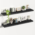 Vivelove Black Floating Shelves 55 Inches Wide, 12" Deep Wall Shelves for Bedroom, Bathroom, Living Room, Kitchen, Office, Ru