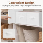 StorageWorks Collapsible Shelf Baskets, Storage Bins for Clothes, Closet Organization and Storage, White, 3-Pack, Large