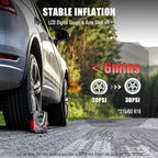 AVID POWER Tire Inflator Portable Air Compressor AC/DC, Automatic Tire Inflator with Gauge, 12V, 110V Small Air Compressor, Portable Air pump for Car Tires, Bikes, Motorcycles, Small inflatables