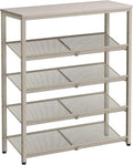 VASAGLE Shoe Rack for Entryway, 5-Tier Shoe Rack Organizer with Storage Shelves and Spacious Top, Freestanding, Adjustable, I