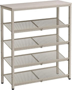 VASAGLE Shoe Rack for Entryway, 5-Tier Shoe Rack Organizer with Storage Shelves and Spacious Top, Freestanding, Adjustable, I