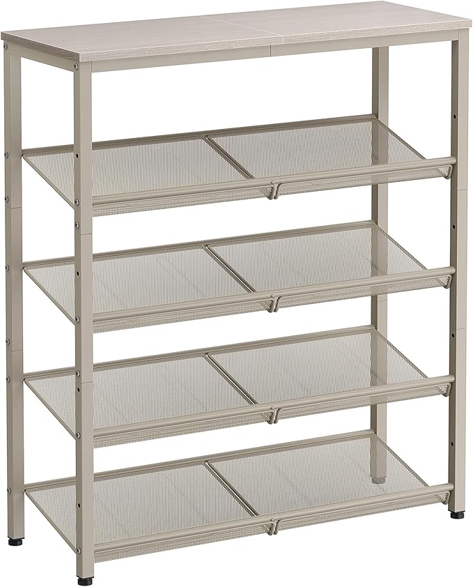 VASAGLE Shoe Rack for Entryway, 5-Tier Shoe Rack Organizer with Storage Shelves and Spacious Top, Freestanding, Adjustable, I