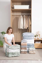 Vacuum Storage Bags for Clothing - NeatNest 6 Pack Cube Bags, 3 Medium + 3 Large, Box-Shaped Space Saver Bags with Vacuum or 