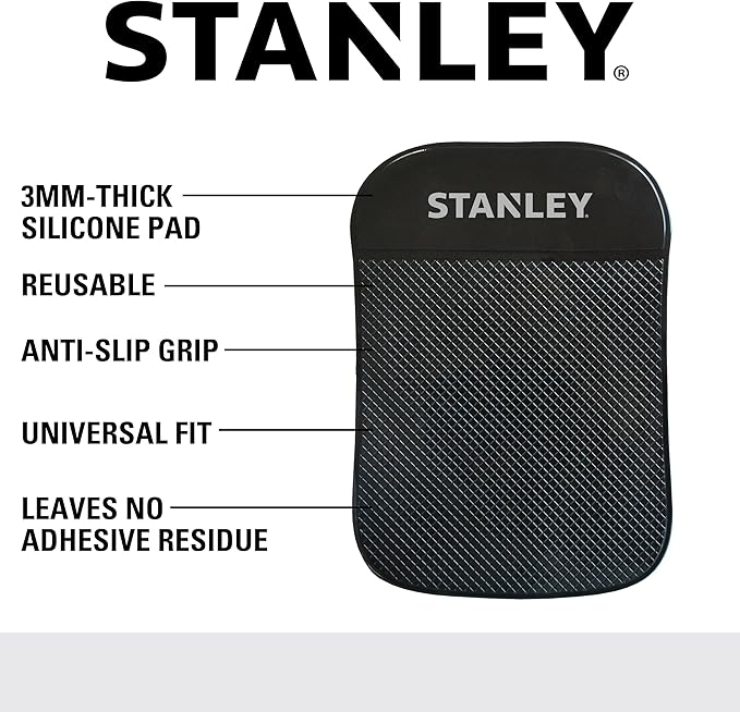 Stanley S4005 3.5" x 5.75" Extra-Strong Anti-Slip Grip Dashboard Gel Pad for Cell Phone, Tablet, GPS, Keys or Sunglasses, Pac
