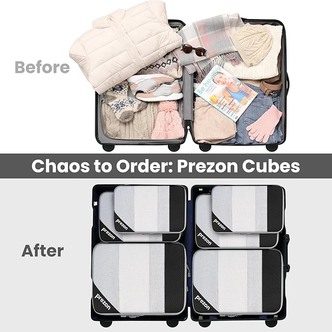 Compression Packing Cubes for Travel, Lightweight Vacation Travel Essentials, Travel Accessories for Suitcase Organizer Bags 