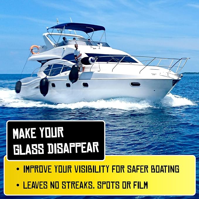 Boat Juice 2in1 Glass Cleaner & Anti-Fog Spray | Streak-Free for Boat Windshields, Car & RV Windows, Navigation Screens | No 