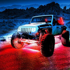 Nilight 4Pcs Car Underglow Neon Accent Strip Lights 252 LEDs RGB 8 Color Sound Active Function Music Mode with Wireless Remote Control Underbody Light Strips for Cars Van SUV Truck