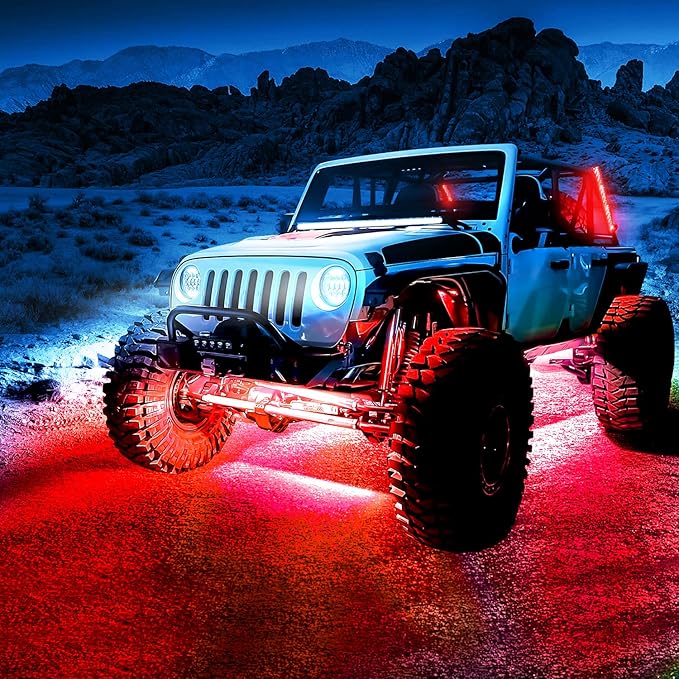Nilight 4Pcs Car Underglow Neon Accent Strip Lights 252 LEDs RGB 8 Color Sound Active Function Music Mode with Wireless Remote Control Underbody Light Strips for Cars Van SUV Truck