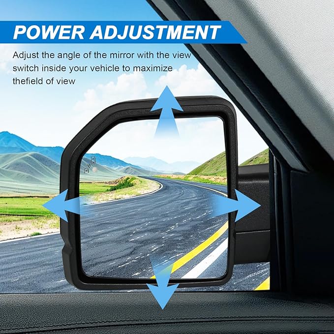 JDMSPEED Left Driver Side View Mirror Compatible with 2015-2020 Ford F150 with Power Glass Heated Puddle Lights Clearnce Lamp
