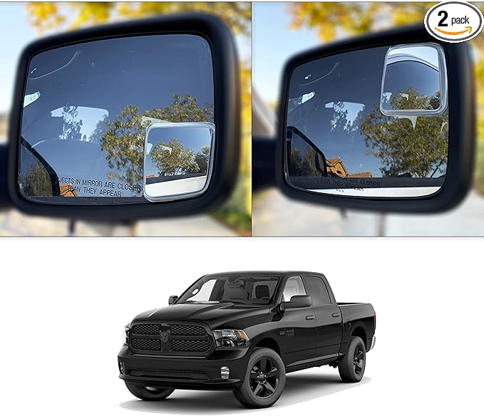 NXTGEN Custom Blind Spot Mirrors - Extended View (2 Pack) Compatible With 4th Gen Ram 1500 - 2 Piece Set (Left & Right)