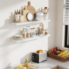 36 Inch Floating Shelves, 8 Inch Deep Floating Shelves for Wall, Hanging Shelf with Invisible Brackets, Deep Shelves for Bath