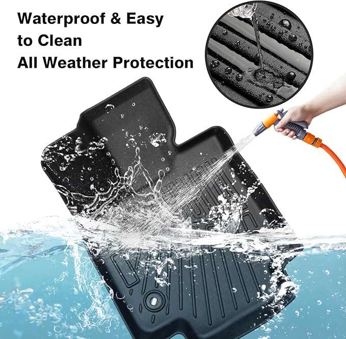 Powerty Floor Mats for 2023 2024 2025 2026 Lexus RX RX350 RX350h RX500h (NOT for RX450h+ PHEV) Accessories All Weather Floor Liner 3D TPE 1st & 2nd Row Floor Mat Heavy-Duty Floor Liners