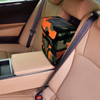 Cute Car Trash Can with Lid – Multipurpose Collapsible Trash Bin for Car, Leak-Proof Organizer, Waterproof Garbage Can with Storage Pockets & Adjustable Straps, 2 Gallons (Camo Orange)