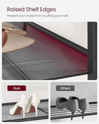 VASAGLE Shoe Rack for Entryway, 4-Tier Shoe Rack Organizer with Storage Shelves and Spacious Top, Freestanding, Adjustable, I
