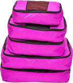 TravelWise Luggage Packing Organization Cubes 5 Pack, Pink, 2 Small, 2 Medium, 1 Large