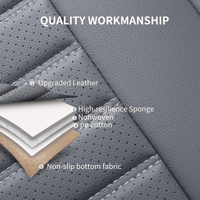 Car Seat Covers, Waterproof Horizontal Stripes Automotive Seat Covers, Universal Anti-Slip Car Seat Protectors for Most Cars 
