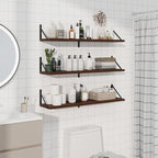 Shelves for Wall, Floating Bookshelves with Brackets, 36 inch Floating Shelves Set of 3, Wall Shelf for Kitchen, Bathroom, Be