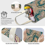 Cute Car Trash Can, Hanging Canvas Car Back Seat Organizer and Storage Bag, Funny Car Trash Bag For Travelling, Outdoor Luxury Boho Paisley Flower
