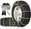 Auto Fixing Snow Chains, 2 x 12 mm, 30s Quick Installation of Tire Chains with Automatic Tensioner, Universal Emergency Tire 