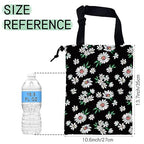 White Daisy Car Garbage Bag,Waterproof Small Car Trash Bag Hanging Back of Seat,Drawstring Hanging Car Trash Bag with Adjustable Buckle for Car Accessories