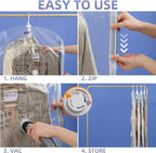 Hanging Vacuum Storage Bags, 4 Pack (41.3 x27.6 inch), Vacuum Seal bags for Clothing, Space Saver Garment for Short Clothes, 