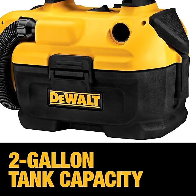 DEWALT 20V MAX Cordless Shop Vac, Wet Dry Vacuum Cleaner, Portable 2 Gallon Wet Dry Vac, Strong Suction Shop Vacuum with Hepa