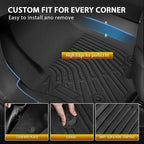 Powerty Floor Mats for 2021-2025 2026 Chevrolet Chevy Tahoe/GMC Yukon 7 Passenger Car Mats, All Weather TPE Custom Cargo Liner Seat Back Covers Protectors Full Set Car Accessories (Not for Yukon XL)