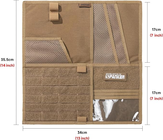EXCELLENT ELITE SPANKER Tactical Visor Panel Organizer for Pickup F150 Large Molle Vehicle Sun Visor Holder Car Sunshade Storage Pouch